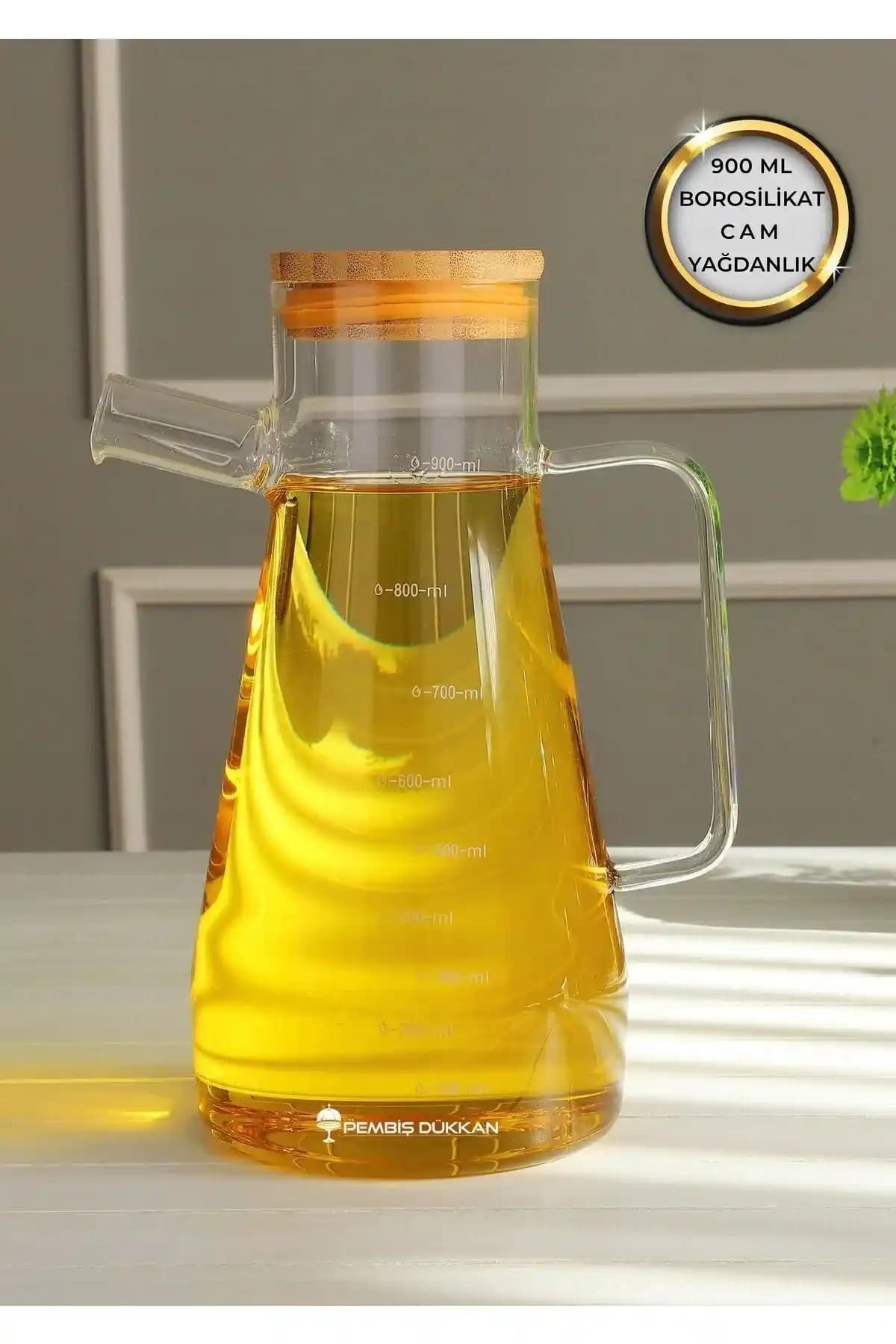 Amentes Masterchef Borosilikat Cam Yağdanlık 900ml Pratik ve Estetik Mutfak Gereci