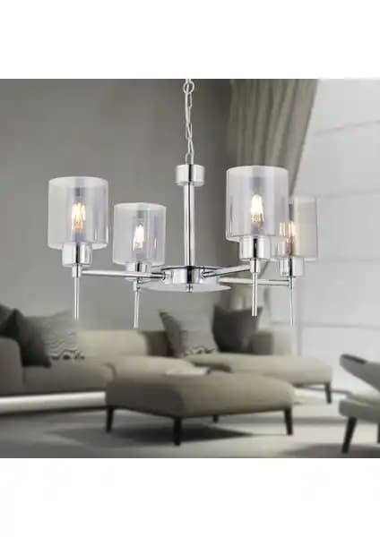 Apliqa Cemre 4'lü Krom Modern Yatak Odası ve Oturma Odası Avizesi Özellikleri ve Kullanım Alanları