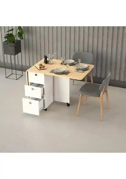 Asra Trend MDF Katlanır Mutfak Masası: Modern ve Dayanıklı Çözüm