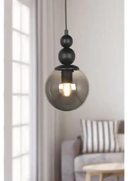 Begüsa Sonsuz Tekli Avize Siyah Füme Cam Modern Tasarım ve Dayanıklı Malzeme Özellikleri