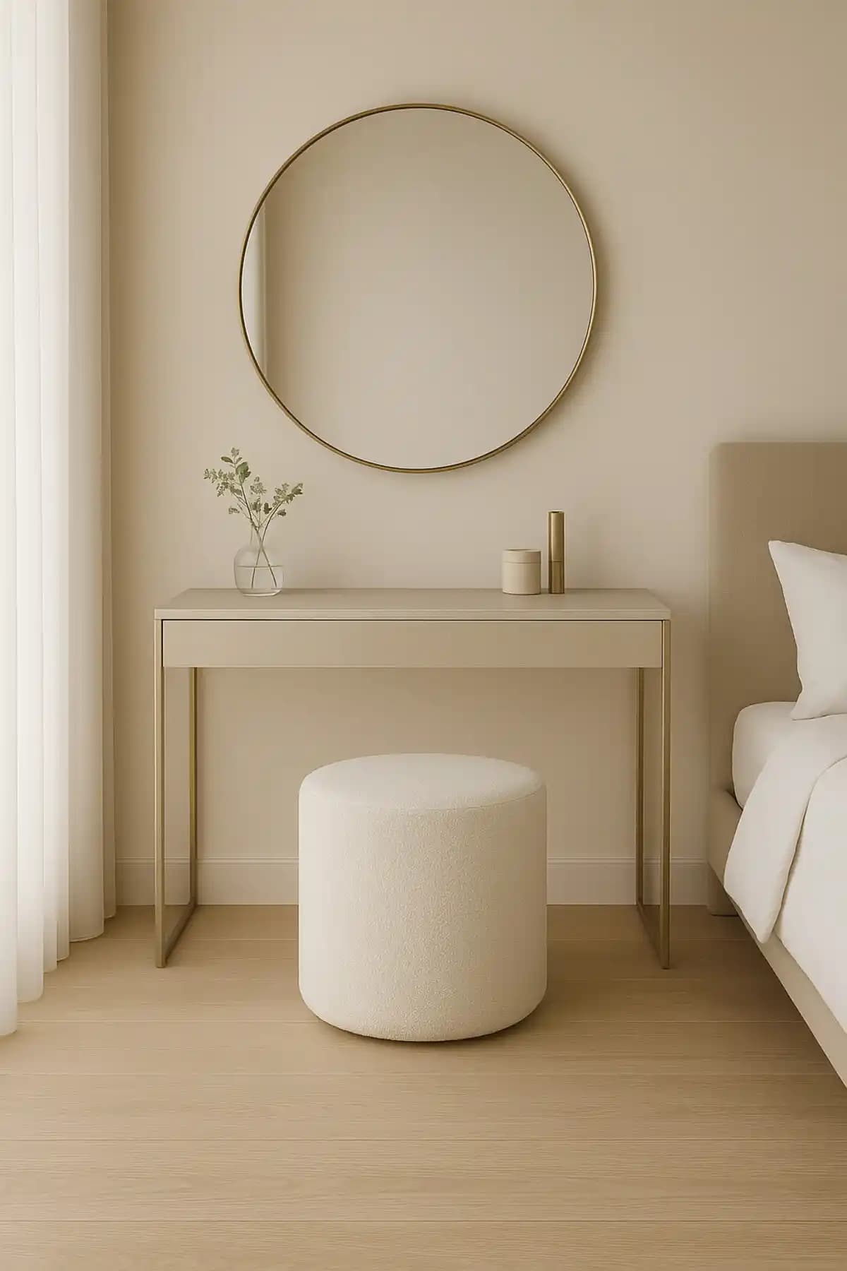 BerjeriX Teddy Kumaş Kırık Beyaz Puf: Modern ve Dayanıklı Oturma Çözümü