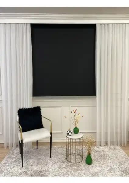Brillant Stor Perde Siyah Kalın Kumaş Modern Tasarım ve Uzun Ömürlü Kullanım İçin