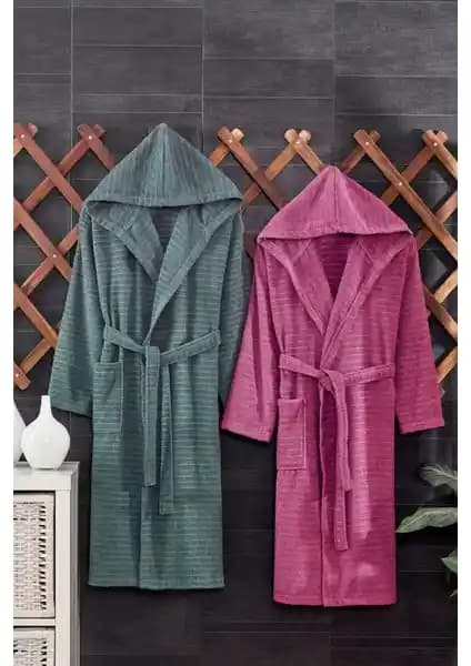 Casnack Quina 2Li Kapüşonlu Oversize Bornoz Seti: Rahatlık ve Şıklığın Birleşimi