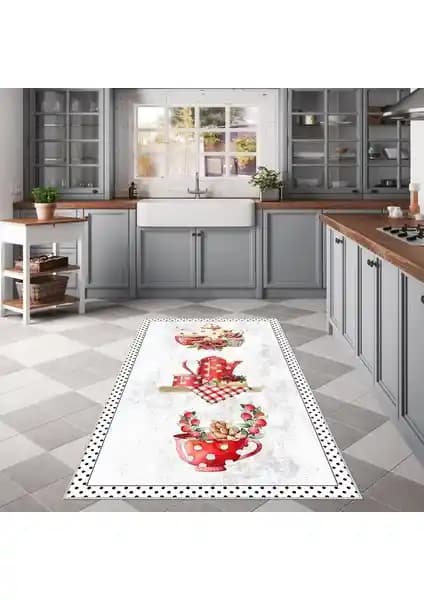 Confidence Home Dijital Baskılı Kaymaz Taban Mutfak Halısı Sağlıklı ve Kolay Temizlenebilir