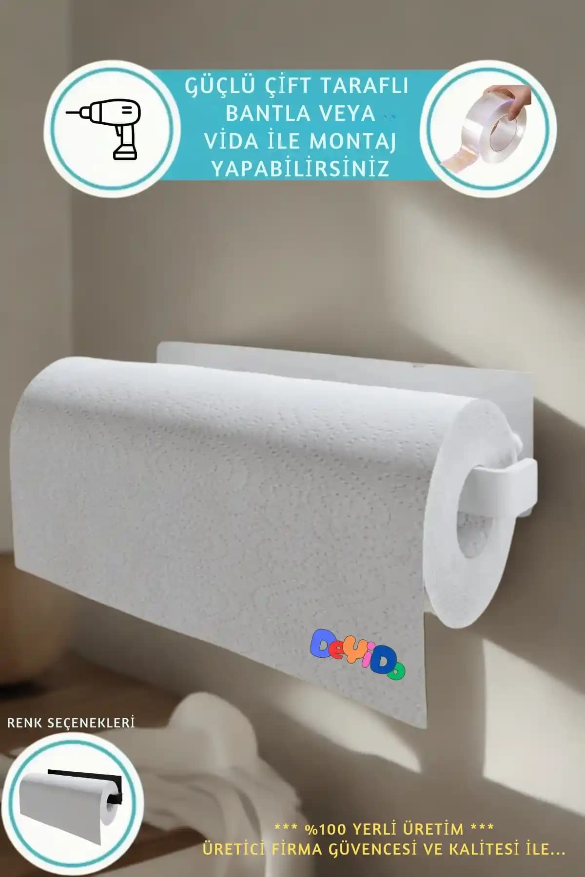 DeYiDo Metal Yapışkanlı Peçetelik ve Havluluk - Dayanıklı ve Estetik Tasarım