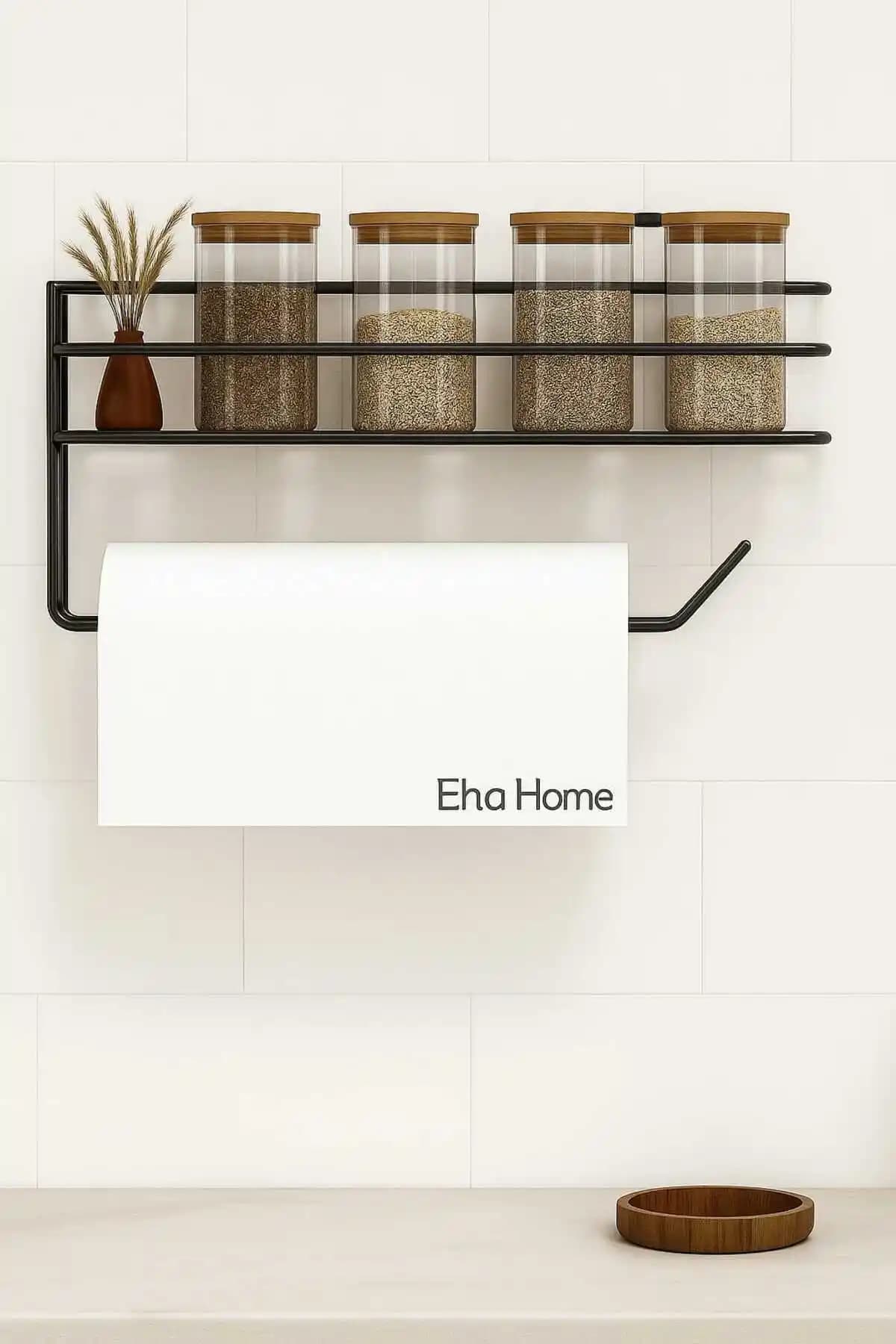 EHA HOME Yapışkanlı Raflı Rulo Kağıt Havluluk ve Peçetelik Modern ve Pratik Tasarım