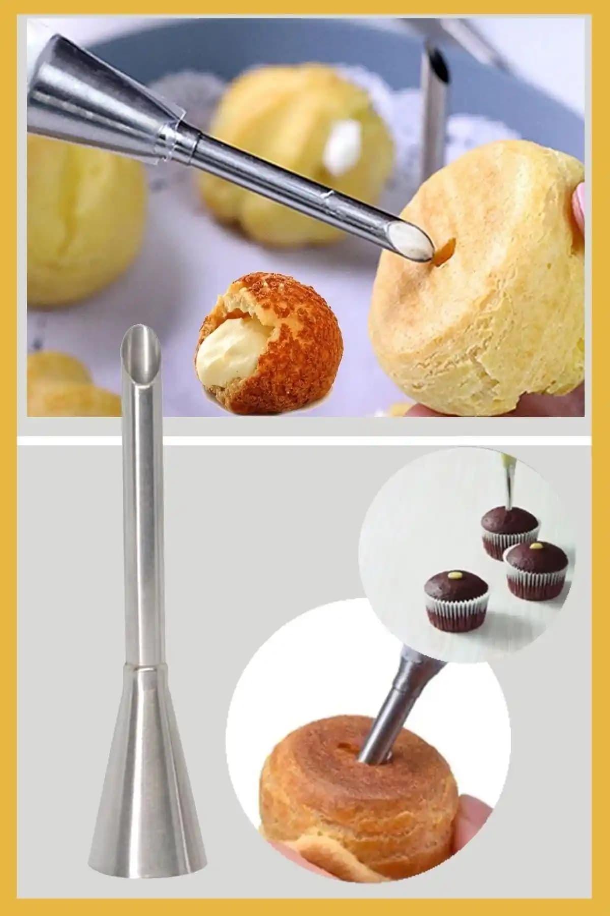 ELGALA Paslanmaz Çelik Krema Sıkma ve Şanti Torbası Seti Profesyonel Mutfak Kullanımı İçin