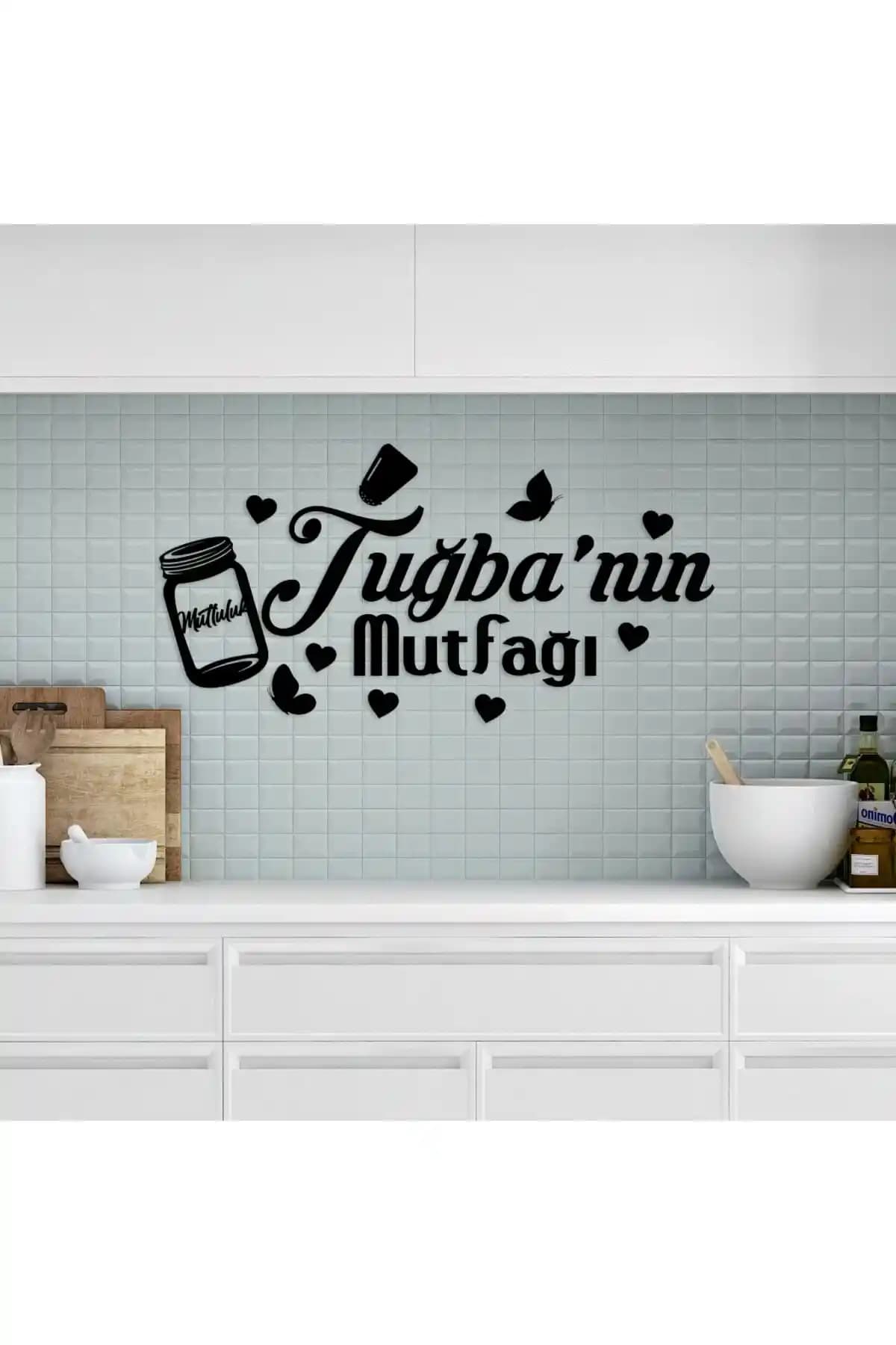 En Özeli'nin Modern Kelebekli Mutfak Yazısı Dekoratif Parçası Şık ve Dayanıklı Tasarım