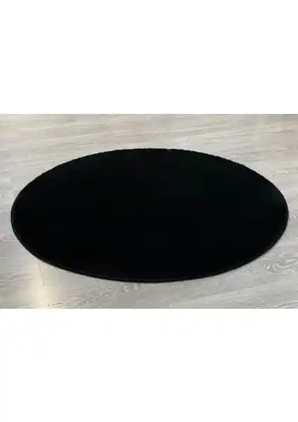 ERDEMİR HALI Siyah Kaymaz Yuvarlak Post Halı 80x80 cm dayanıklı ve şık tasarım