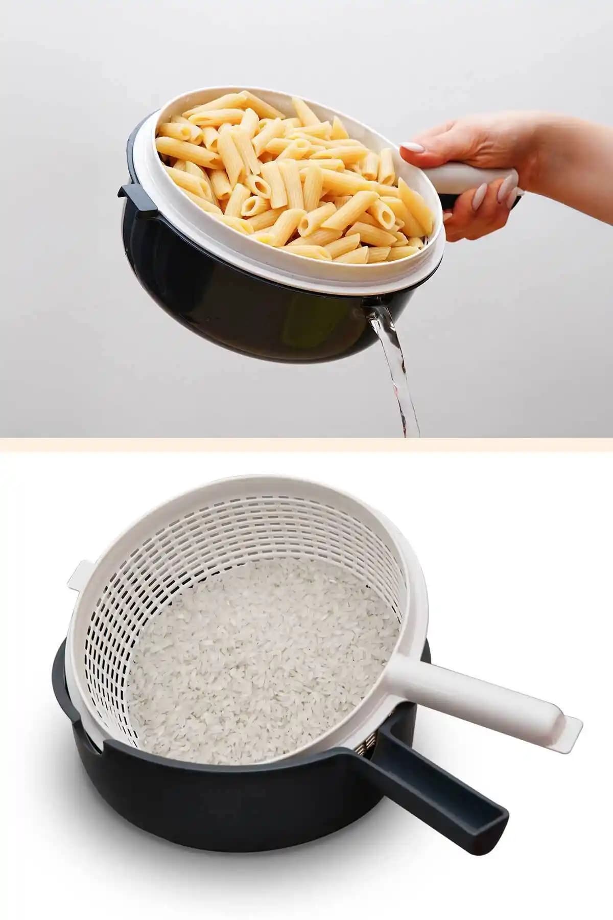 ESTİ 2'li Çok Amaçlı Meyve ve Sebze Yıkama Süzgeci Türkiye Menşei Hafif ve Dayanıklı