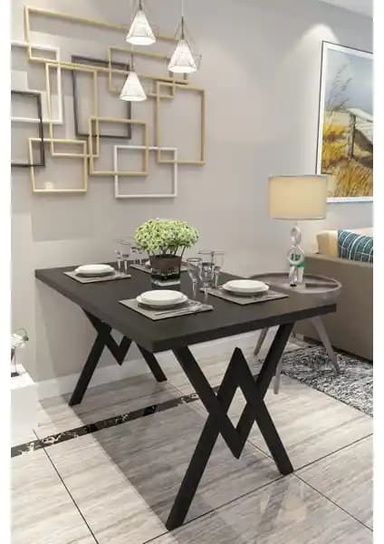 EVDEMO Parla Mutfak Yemek Masası Siyah Modern Tasarım ve Dayanıklılık Özellikleri