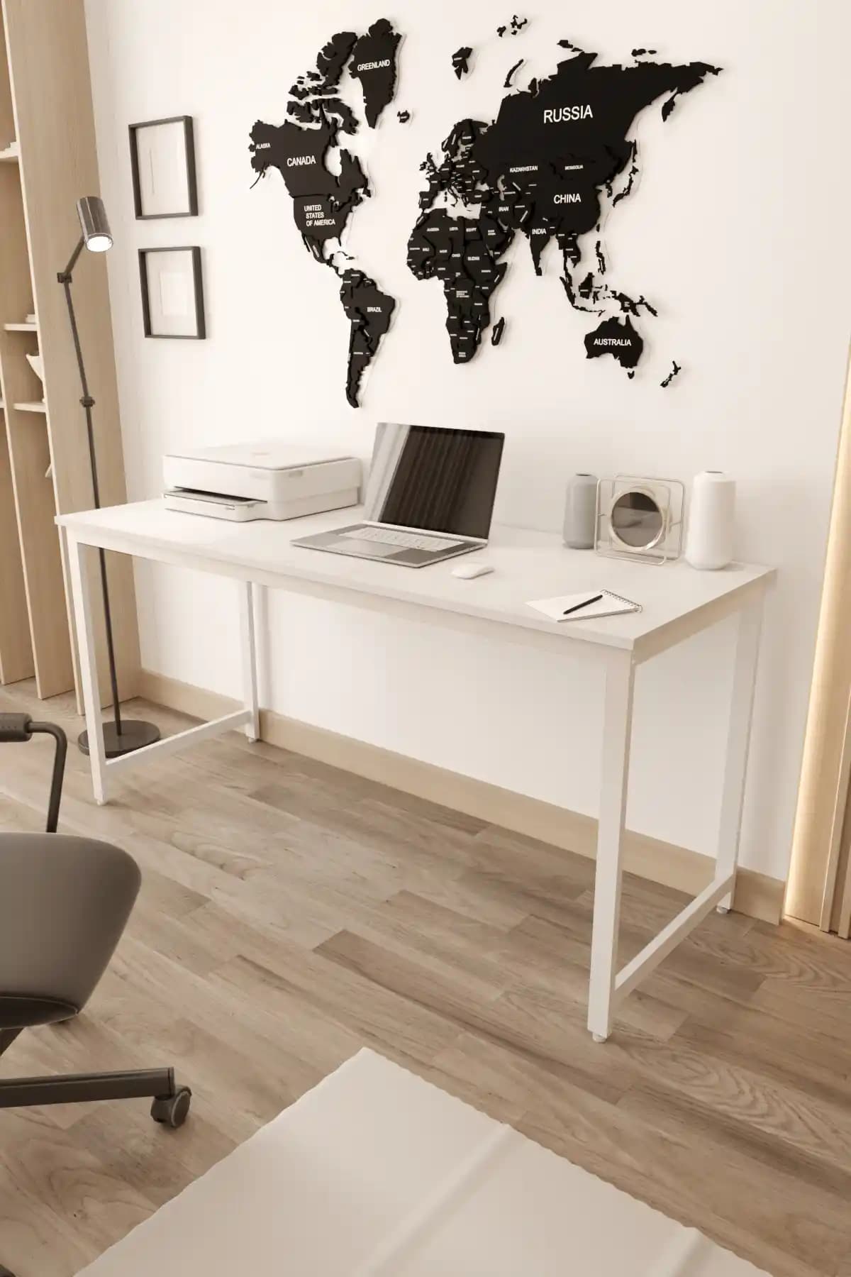 Flinder Beyaz Çalışma Masası: Modern Tasarım ve Fonksiyonellik Bir Arada