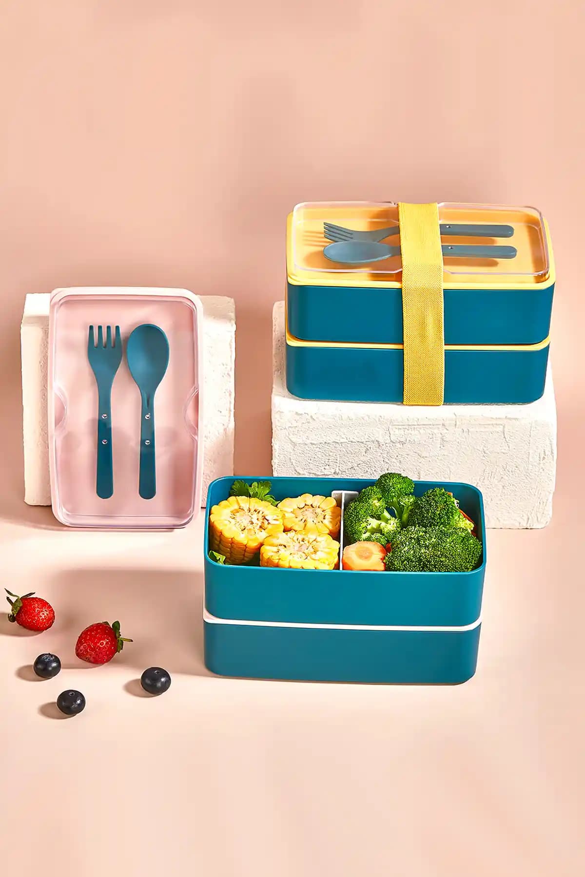 Genel Markalar 2 Katlı Dikdörtgen Beslenme Kabı: Çok Yönlü ve Pratik Saklama Çözümü