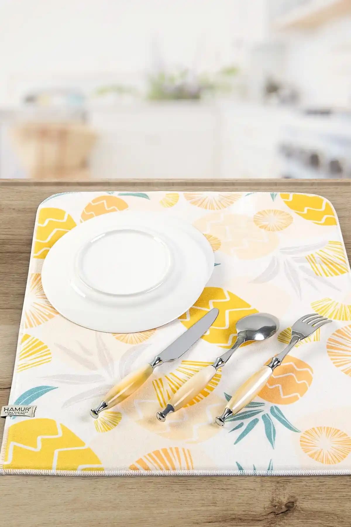 HAMUR Bulaşık Kurutma Matı 42x50 Cm Pratik ve Estetik Mutfak Çözümü