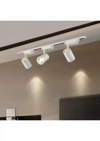 Hero Led 3 Adet Beyaz Kasa 30W Ray Spot ve Vitrin Armatürü ile Modern Mağaza Aydınlatma Çözümü