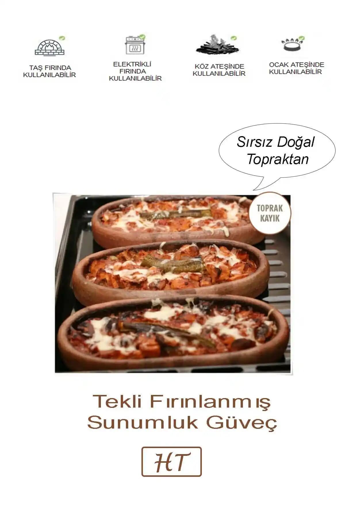 HerşeyTopraktan 30 cm Büyük Boy Toprak Güveç Doğal ve Estetik Mutfak Gereci