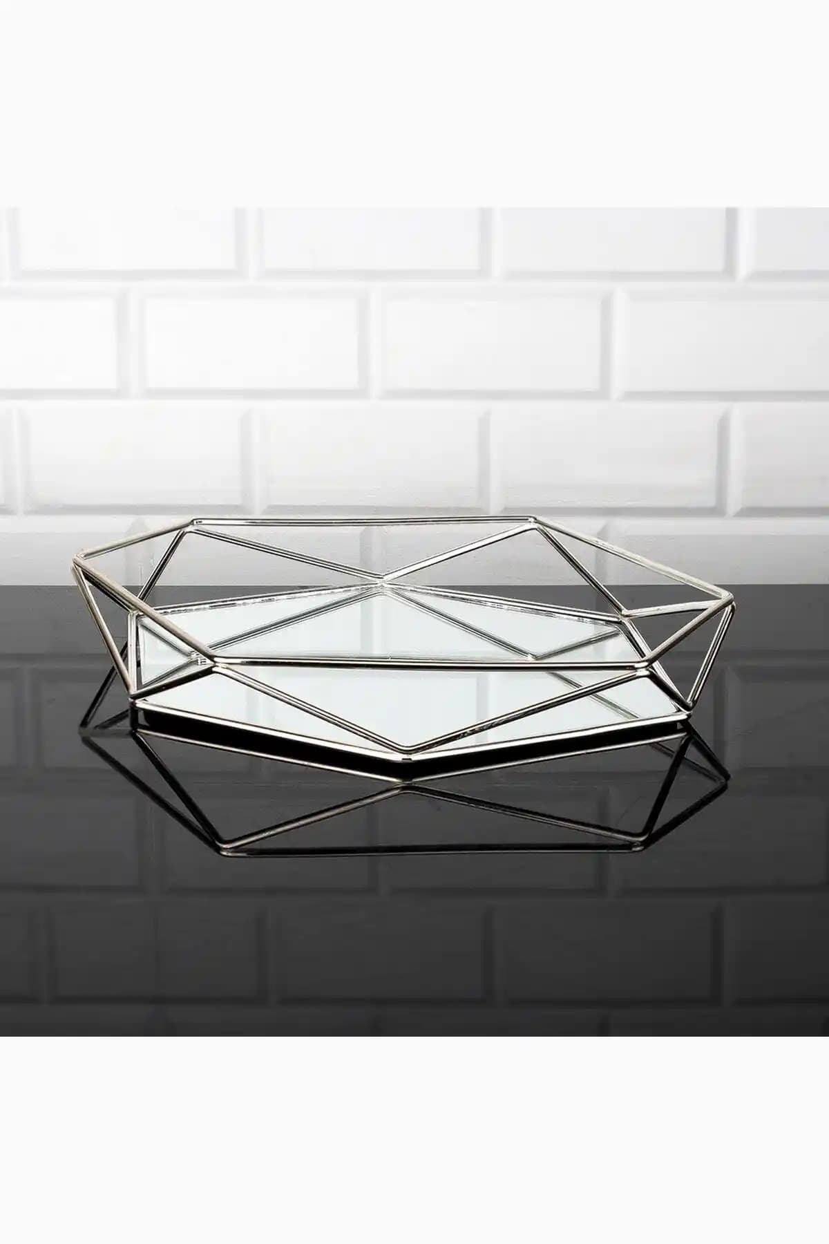 İnci Prizma Aynalı Servis Sunum Tepsisi: Modern ve Şık Mutfak Dekorasyonu İçin Ideal