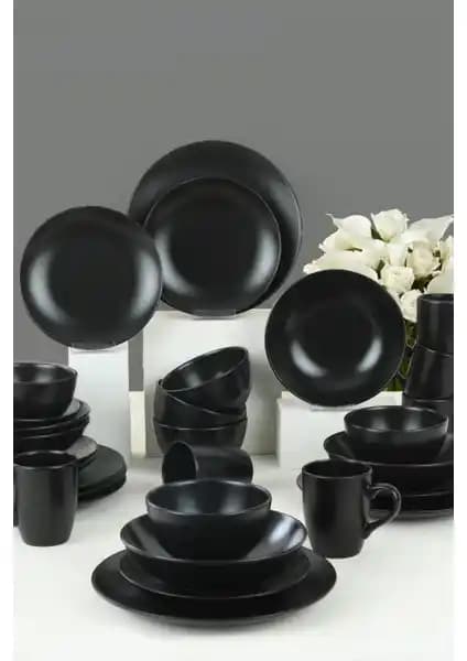 Keramika Alfa Mat Siyah ve Kütahya Porselen Milena Krem Fileli Yemek Takımları Karşılaştırması