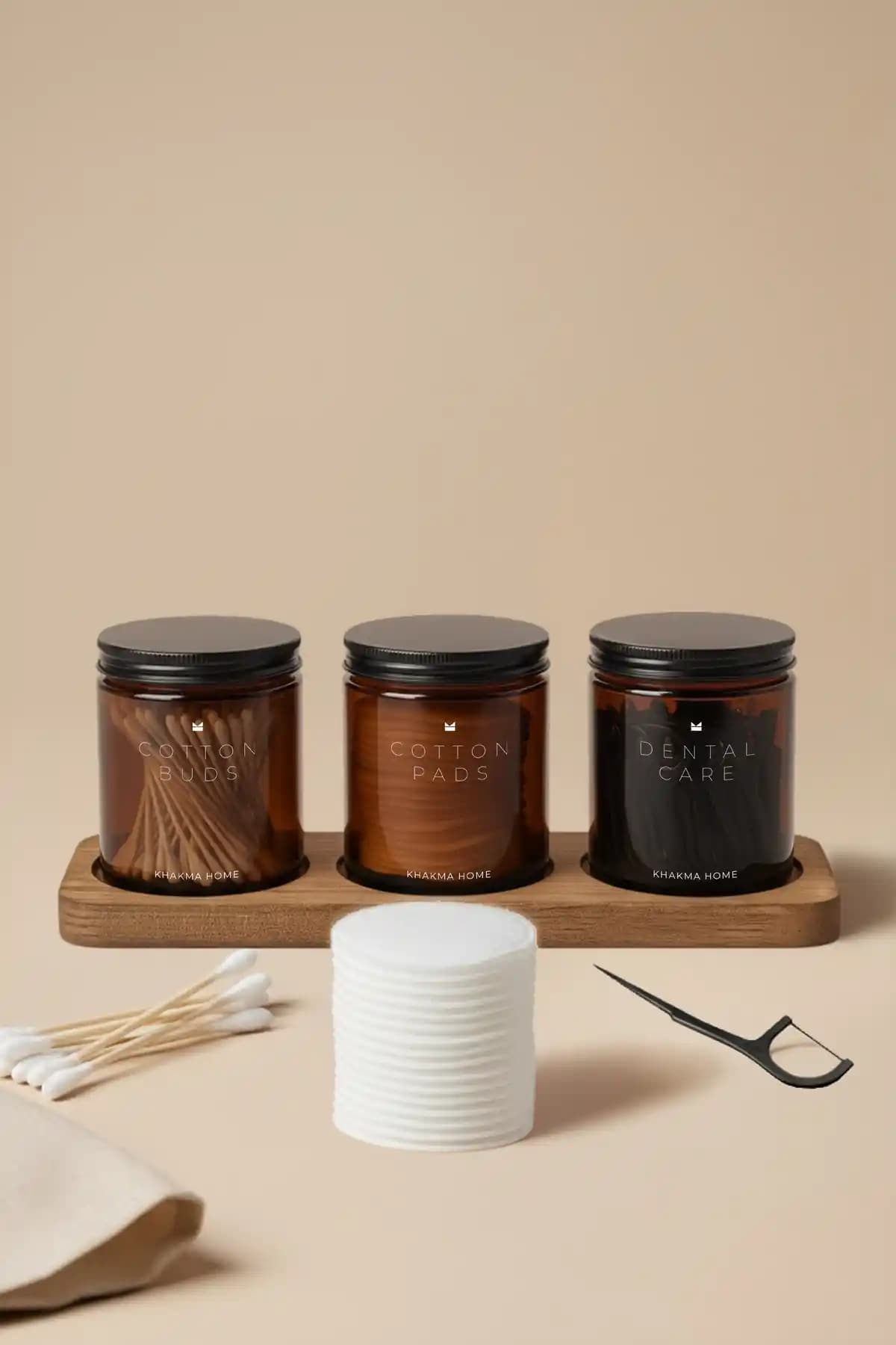 KHAKMA Ahşap Standlı Amber Cam Banyo Organizer Seti Detaylı İnceleme ve Kullanım Rehberi