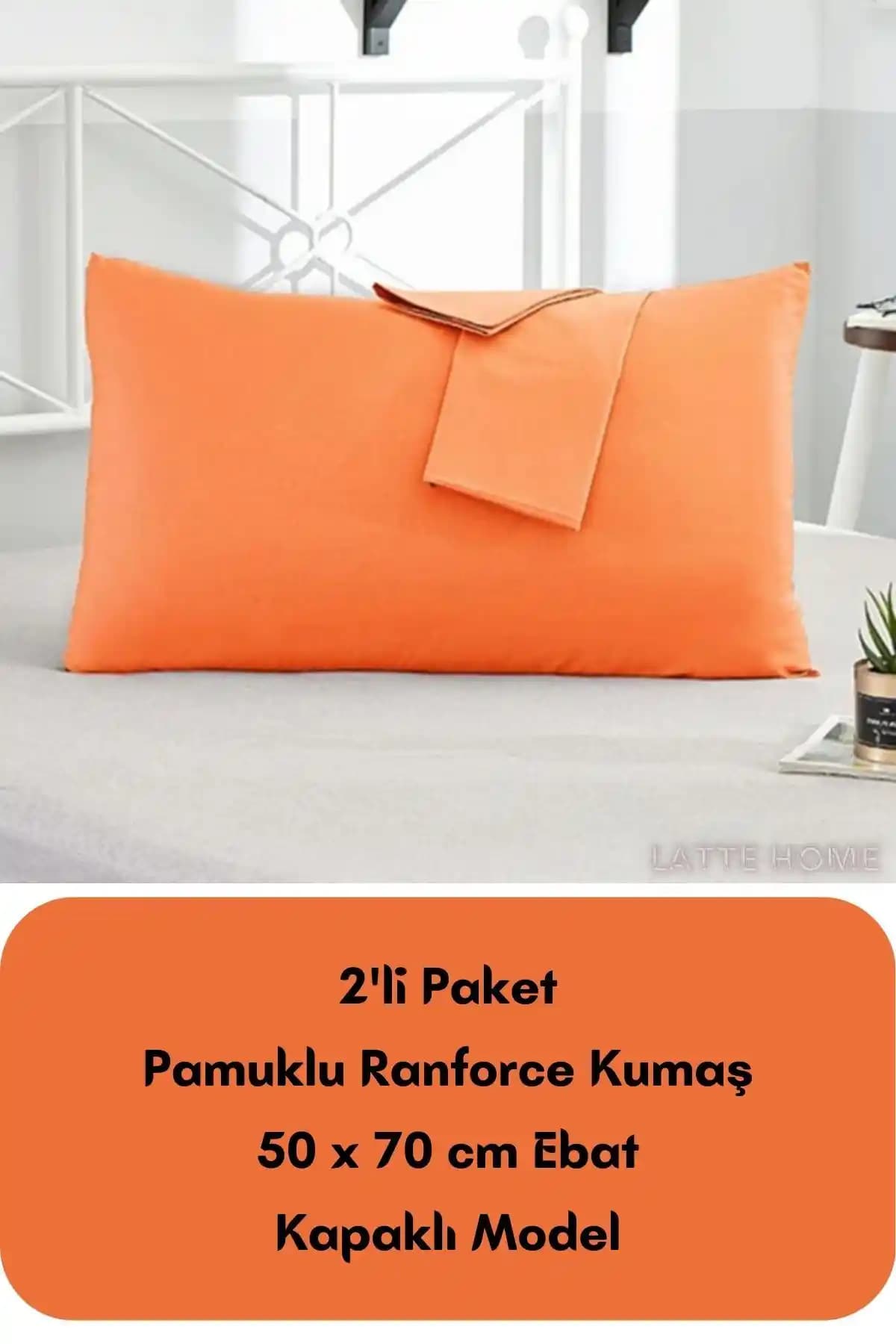LATTE TEKSTİL Turuncu Ranforce Pamuk Yastık Kılıfı 50x70 cm dayanıklı ve şık tasarım