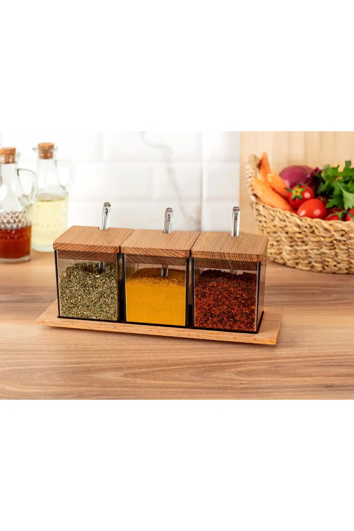 Madame Coco Geraldin Baharatlık Seti 3'lü Şık ve Pratik Mutfak Dekorasyonu İçin