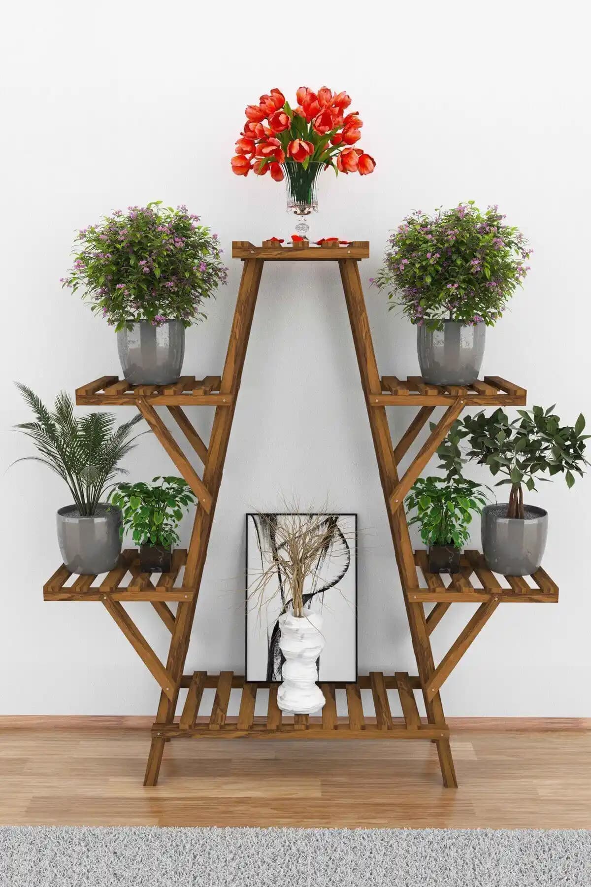 MarangozDede Ahşap Çiçeklik Standı: Doğal ve Estetik Klasik Dekoratif Parça