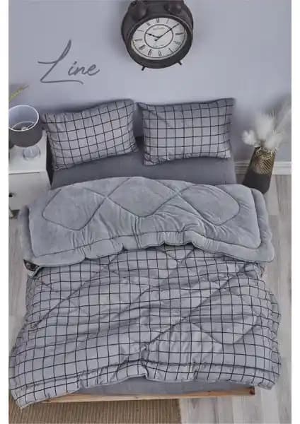 Marla Home Siyah-Gri Desenli Çift Kişilik Yorgan Seti: Şıklık ve Konfor Bir Arada