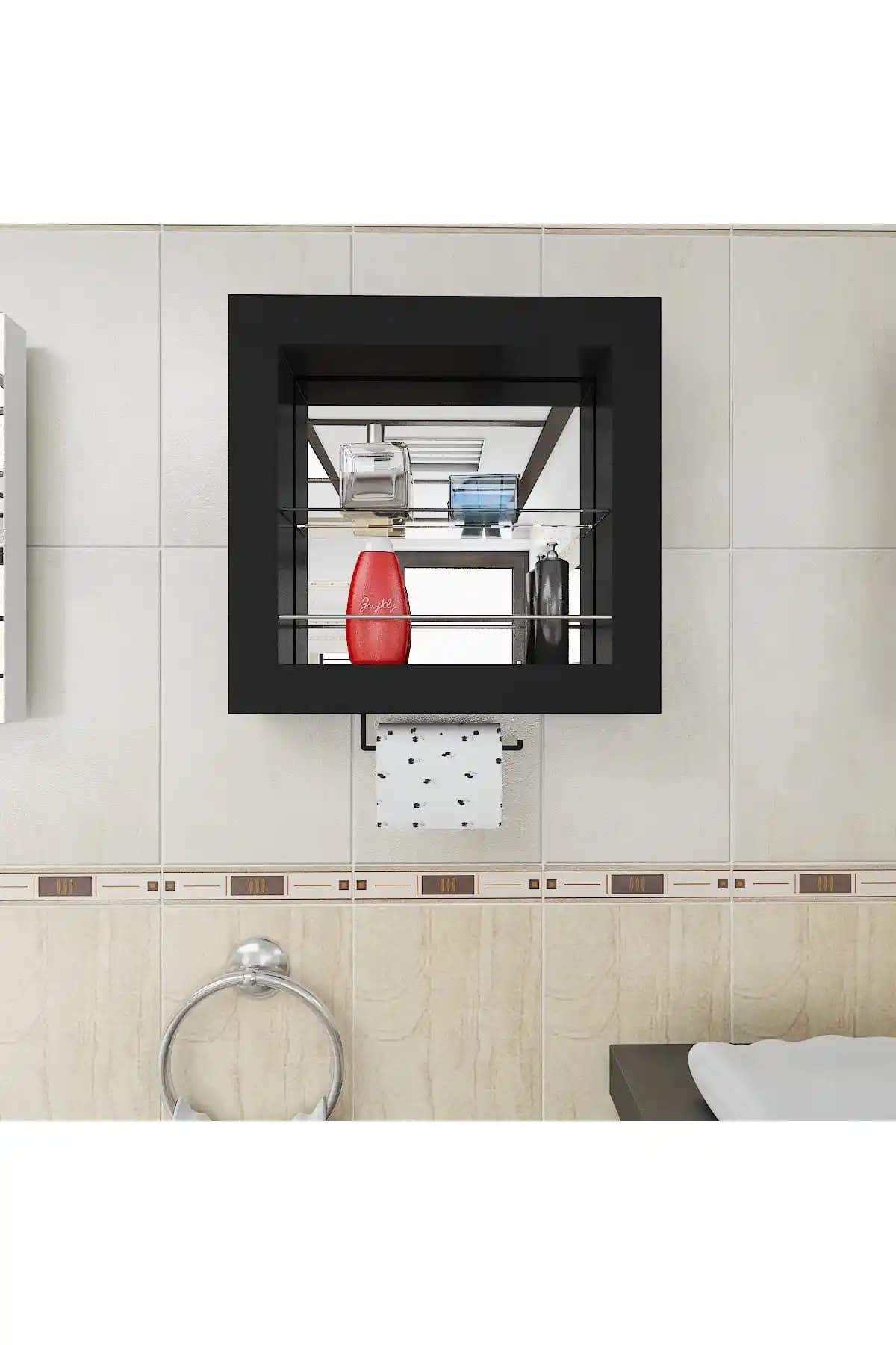 Metallica Concept Siyah Çelik Rulo Havluluk Modern ve Dayanıklı Banyo Mutfak Aksesuarı