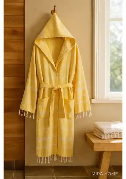 Mira Home Kapüşonlu Pamuklu Peştemal Bornoz Kadın ve Erkek İçin Uygun Tasarım ve Fonksiyonellik