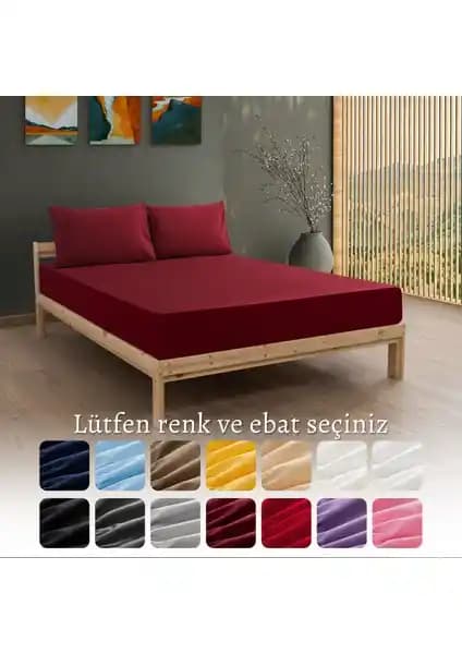 MODELHOME Ranforce Akfil Bordo Lastikli Çarşaf Seti Yatak Odası İçin Şık ve Dayanıklı Tasarım