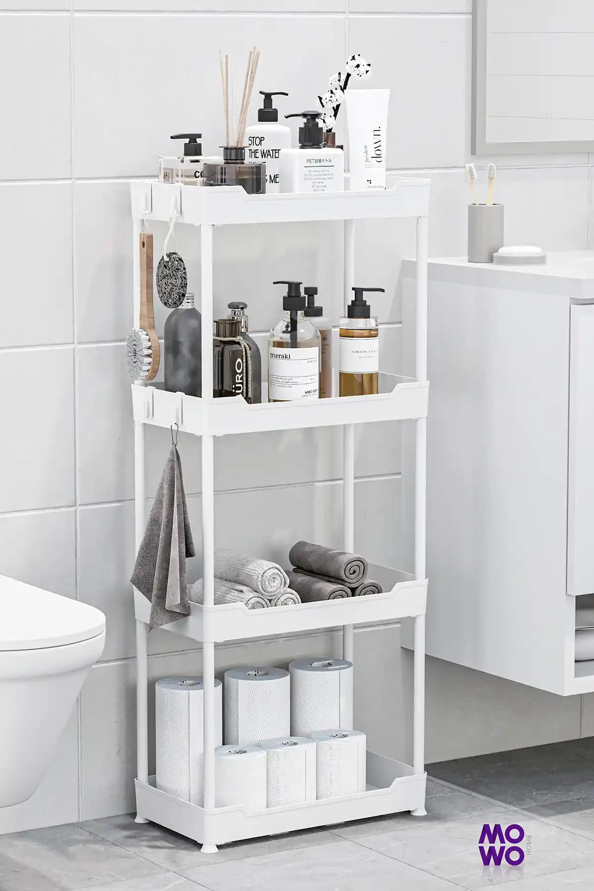 Mowo Home 4 Katlı Çok Amaçlı Raf Sistemi ile Evde Fonksiyonel Depolama Çözümü