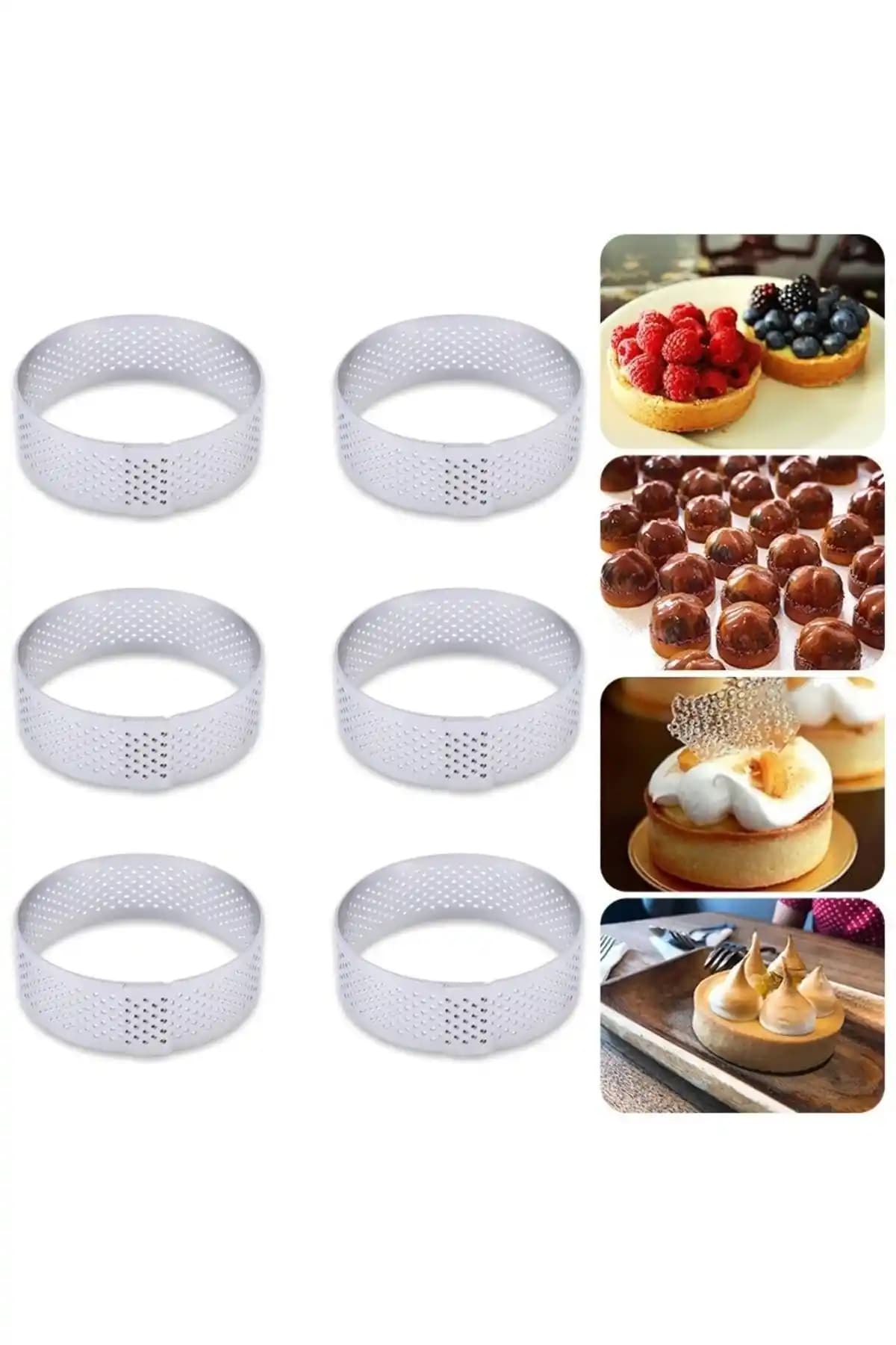 Nar Kalıp Narkalıp Yuvarlak Delikli Tart Kalıbı 6 Cm Küçük Boy Dayanıklı ve Pratik Kullanım