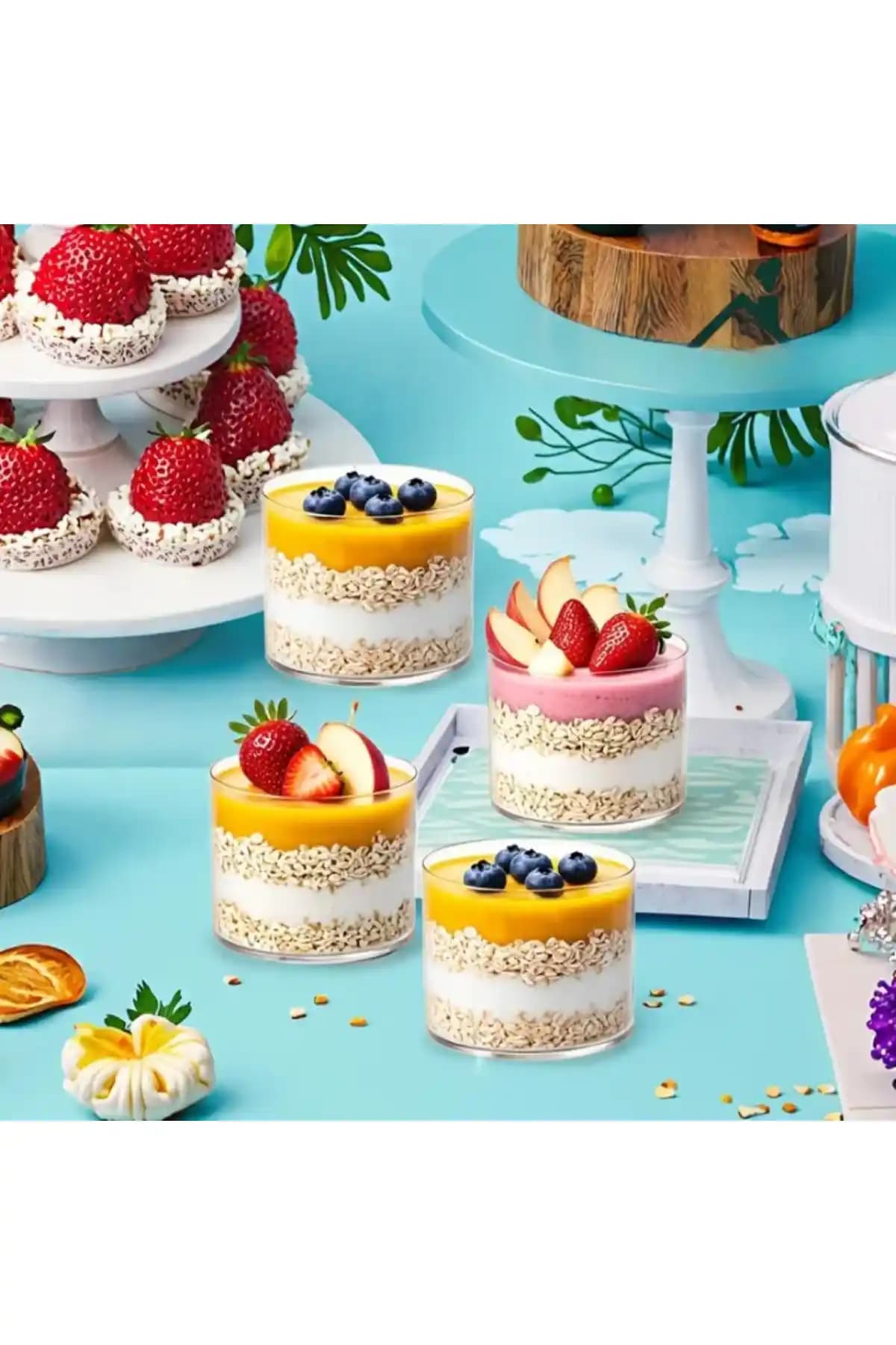 Noah Exclusive 400 ml Borosilikat Cam Sunum Kaseleri Seti ile Şık ve Pratik Sunumlar