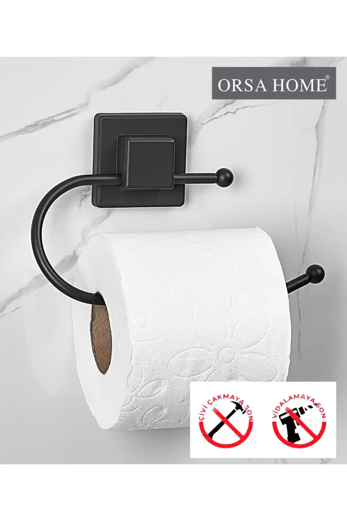 ORSA HOME 903 Kare Yapışkanlı WC Kağıtlık Modern ve Dayanıklı Tasarım Özellikleri