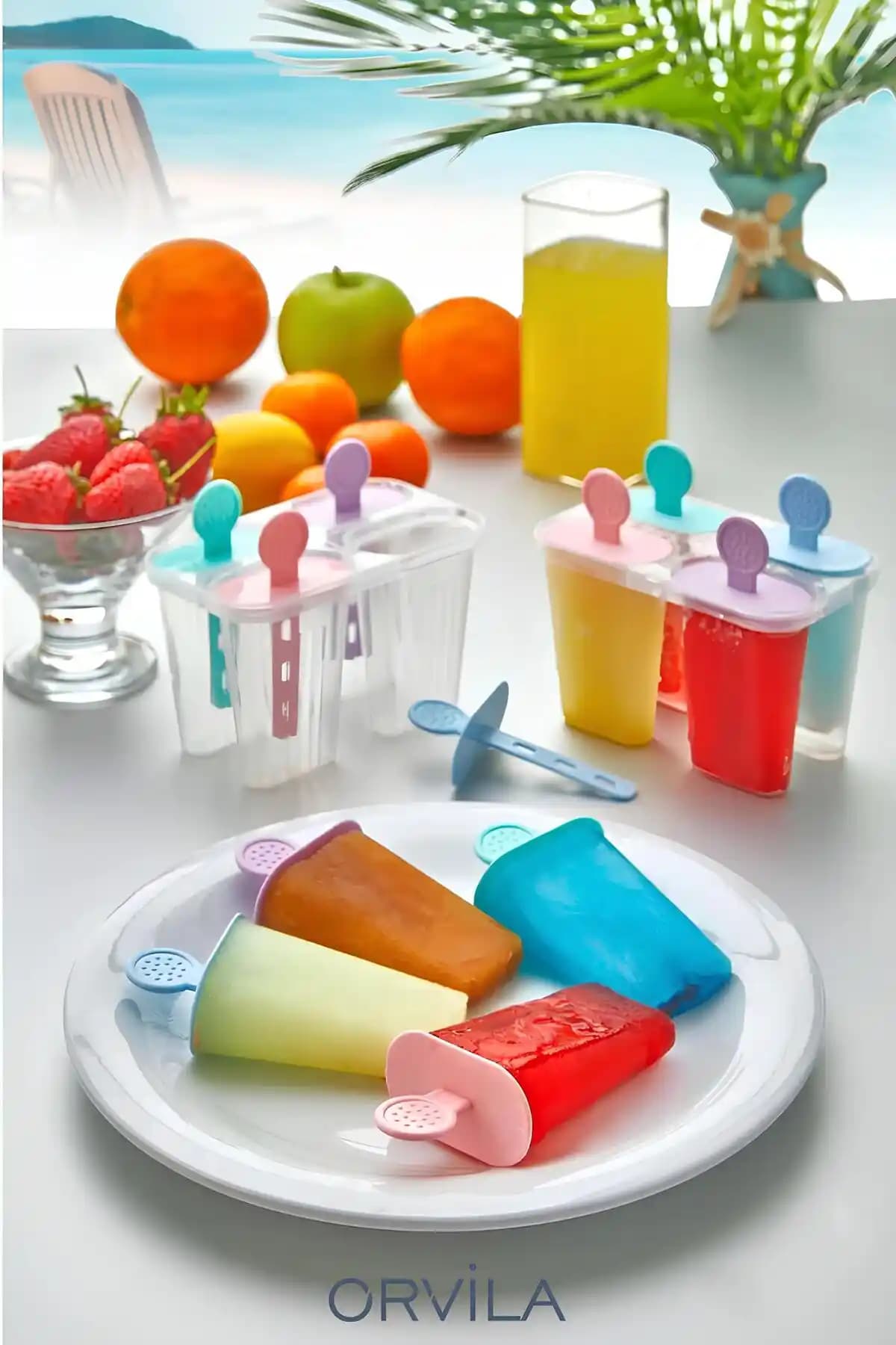 Orvila 4'lü Dondurma ve Meybuz Kalıbı Seti Sağlıklı Yaz Atıştırmalıkları İçin Pratik Çözüm