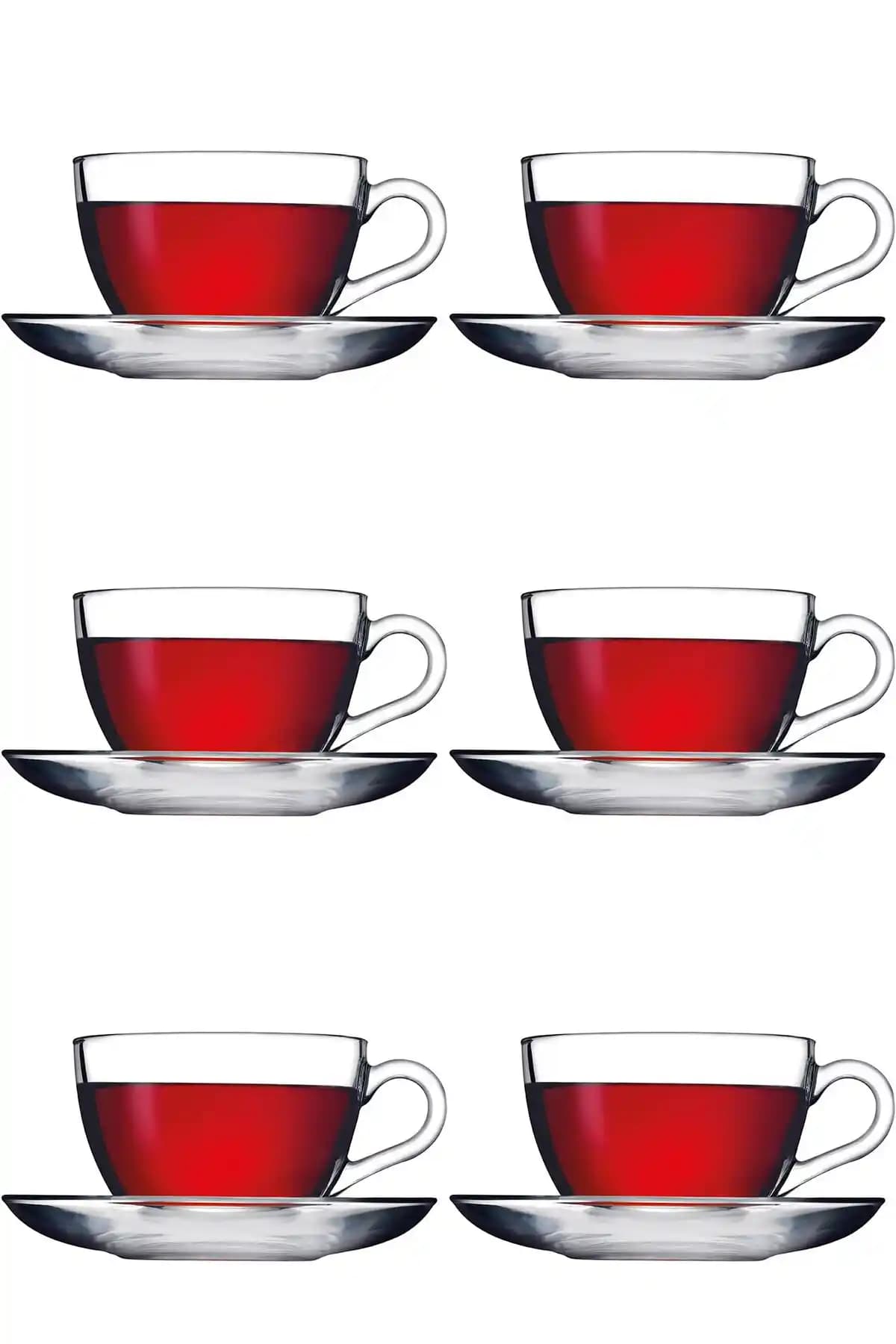 Paşabahçe 6'lı Çay ve Kahve Büyük Fincan Takımı Estetik ve Dayanıklı Cam Tasarımıyla