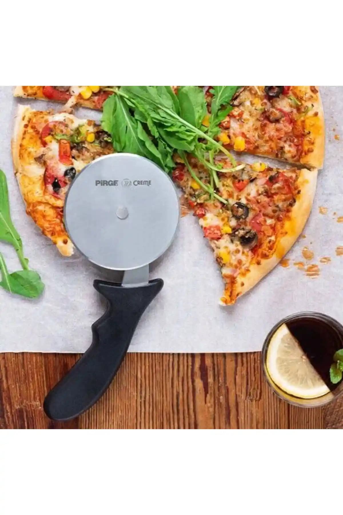 Pirge Pirge Creme Pizza Ruleti 10 Cm: Dayanıklı ve Pratik Pizza Dilimleme Aracı
