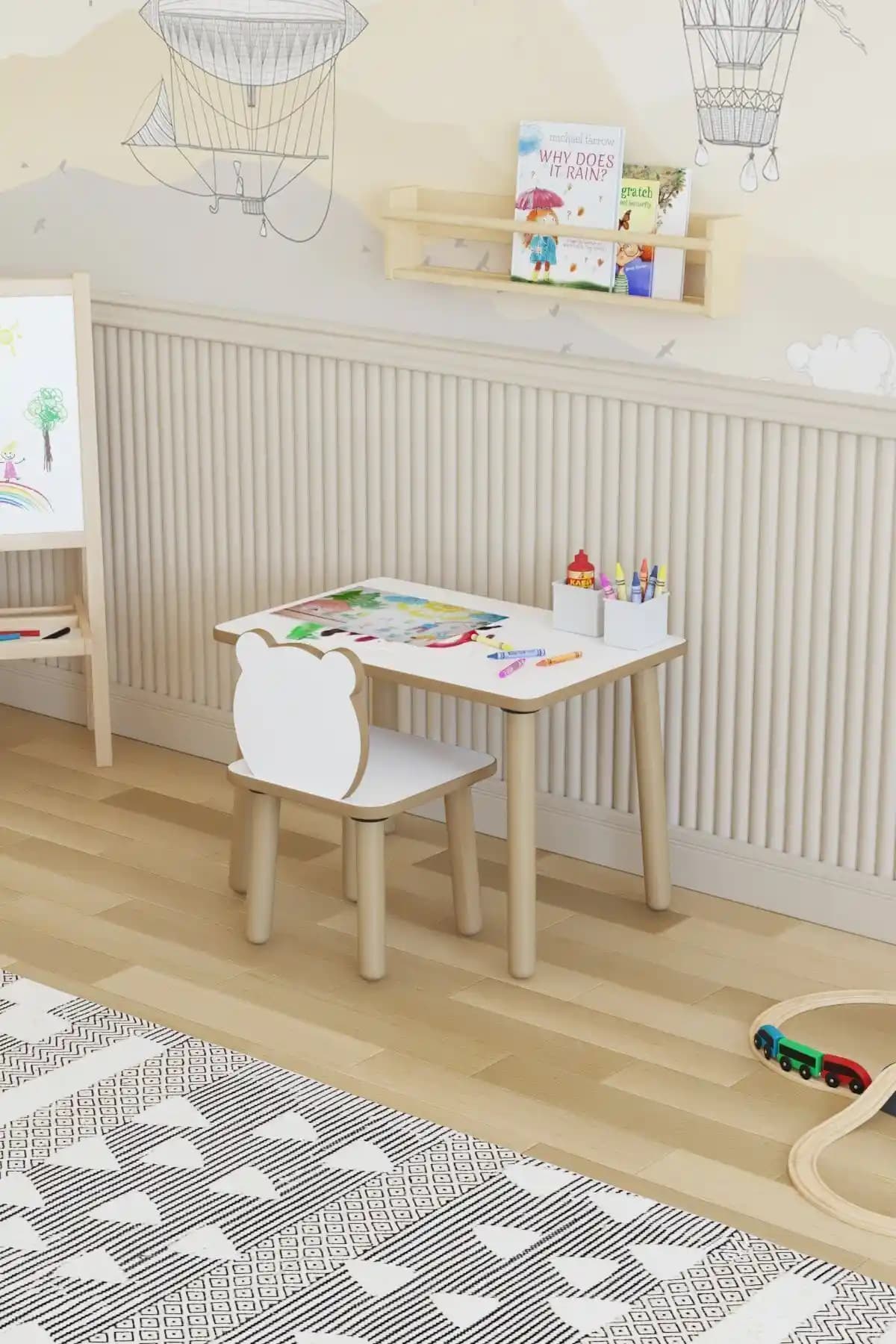 POFİTTO Yaz-sil Yüzey Çocuk Masası: Güvenli ve Ergonomik Tasarımıyla Çocuklar İçin Uygun