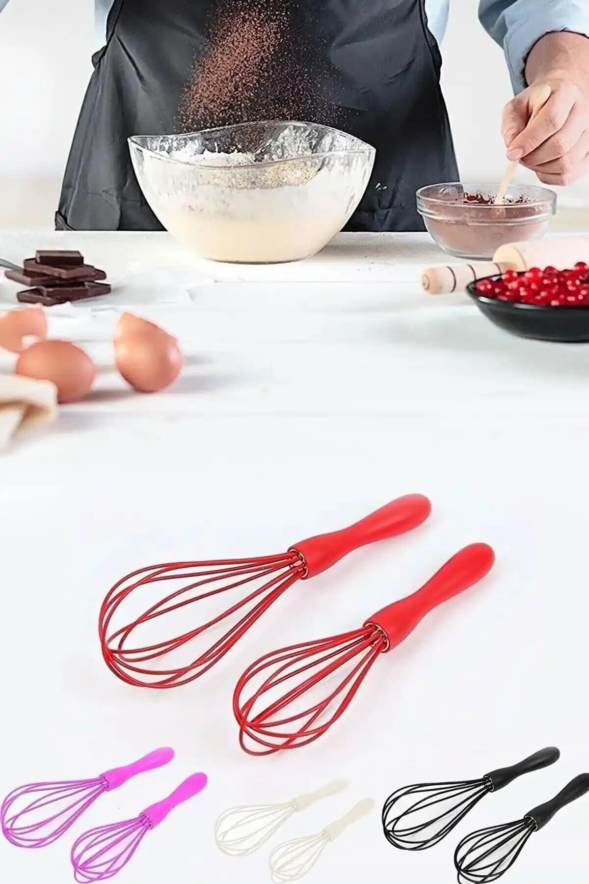 Safestore 2'li Silikon Çırpıcı Seti: Çok Amaçlı ve Dayanıklı Mutfak Gereçleri