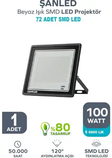 ŞANLED 100W LED Projektör: Yüksek Güçlü ve Dayanıklı Dış Mekan Aydınlatma Çözümü