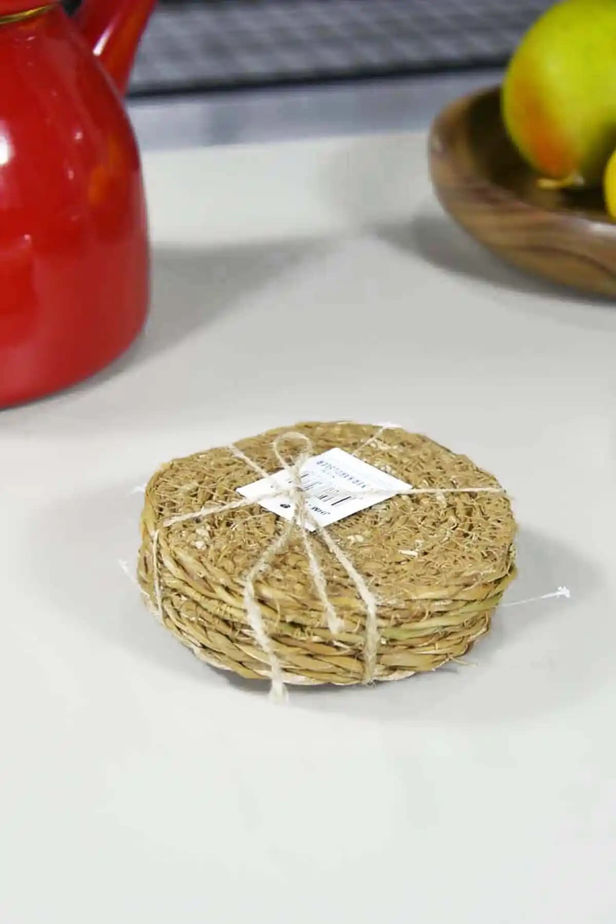 SepetçiBaba Hasır Yuvarlak Bardak Altı Seti 10 Cm 6 Adet Estetik ve Dayanıklı Tasarım