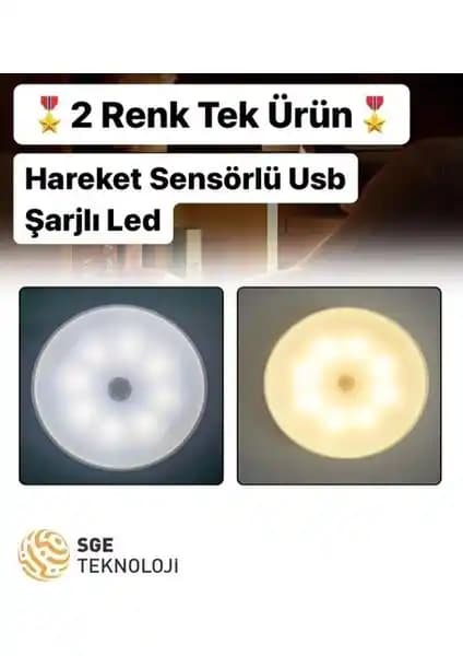 SGE Teknoloji Hareket Sensörlü USB Şarjlı LED Armatür: Çok Yönlü ve Pratik Aydınlatma Çözümü