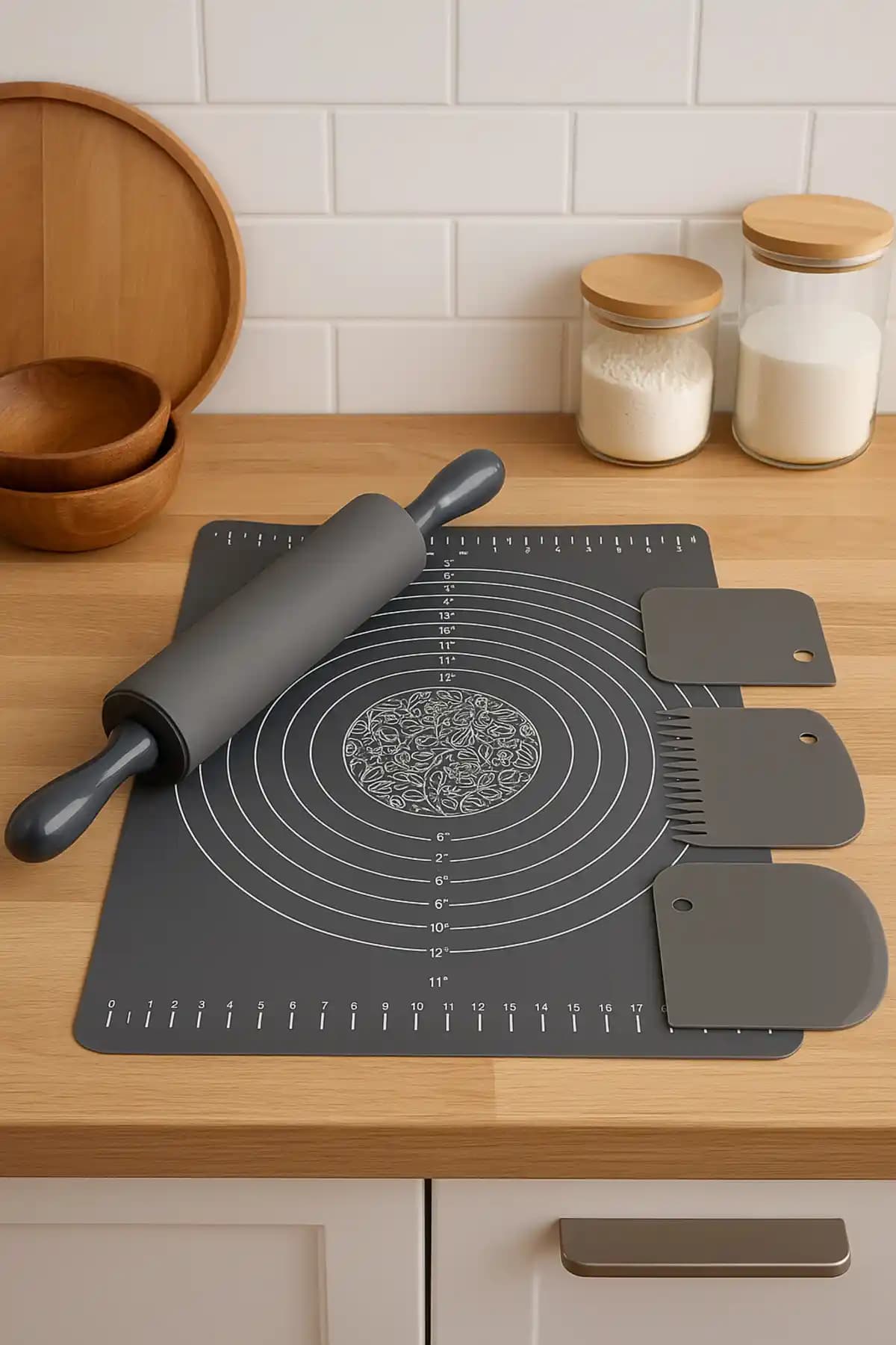 Silicorner Hamur Hazırlama Seti 5 Parça: Pratik ve Dayanıklı Mutfak Gereçleri