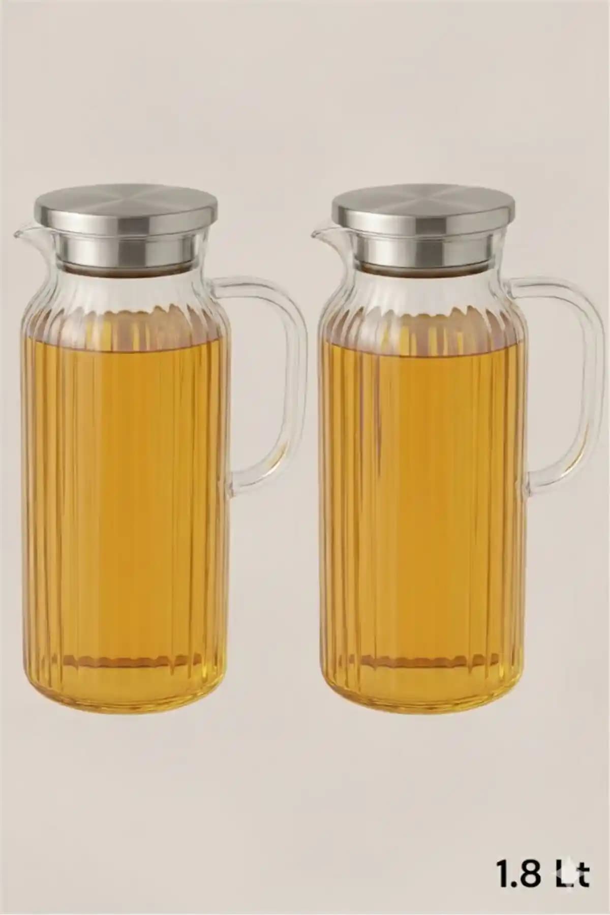 Silvia Home Decor Borosilikat Cam Yağlık ve Sütlük Seti Sızdırmaz Vakumlu Kapaklarla Modern Tasarım