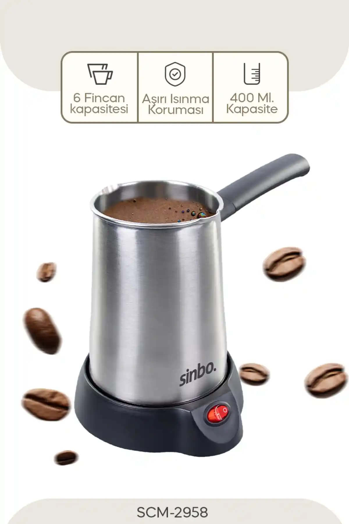 Sinbo SCM-2958 Elektrikli Cezve: Şık Tasarım ve Fonksiyonellik Bir Arada