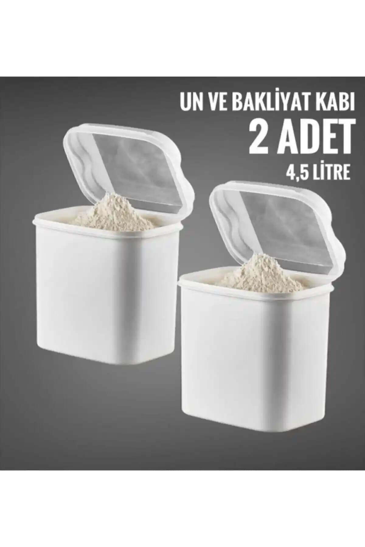 Vip Ahmet 2'li un ve bakliyat saklama kabı geniş hacim ve modern tasarım ile mutfak düzeninizi sağlar