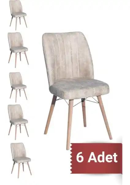 Yafes Kare Gold 6'lı Sandalye Seti Modern ve Dayanıklı Mutfak ve Yemek Odası Dekorasyonu