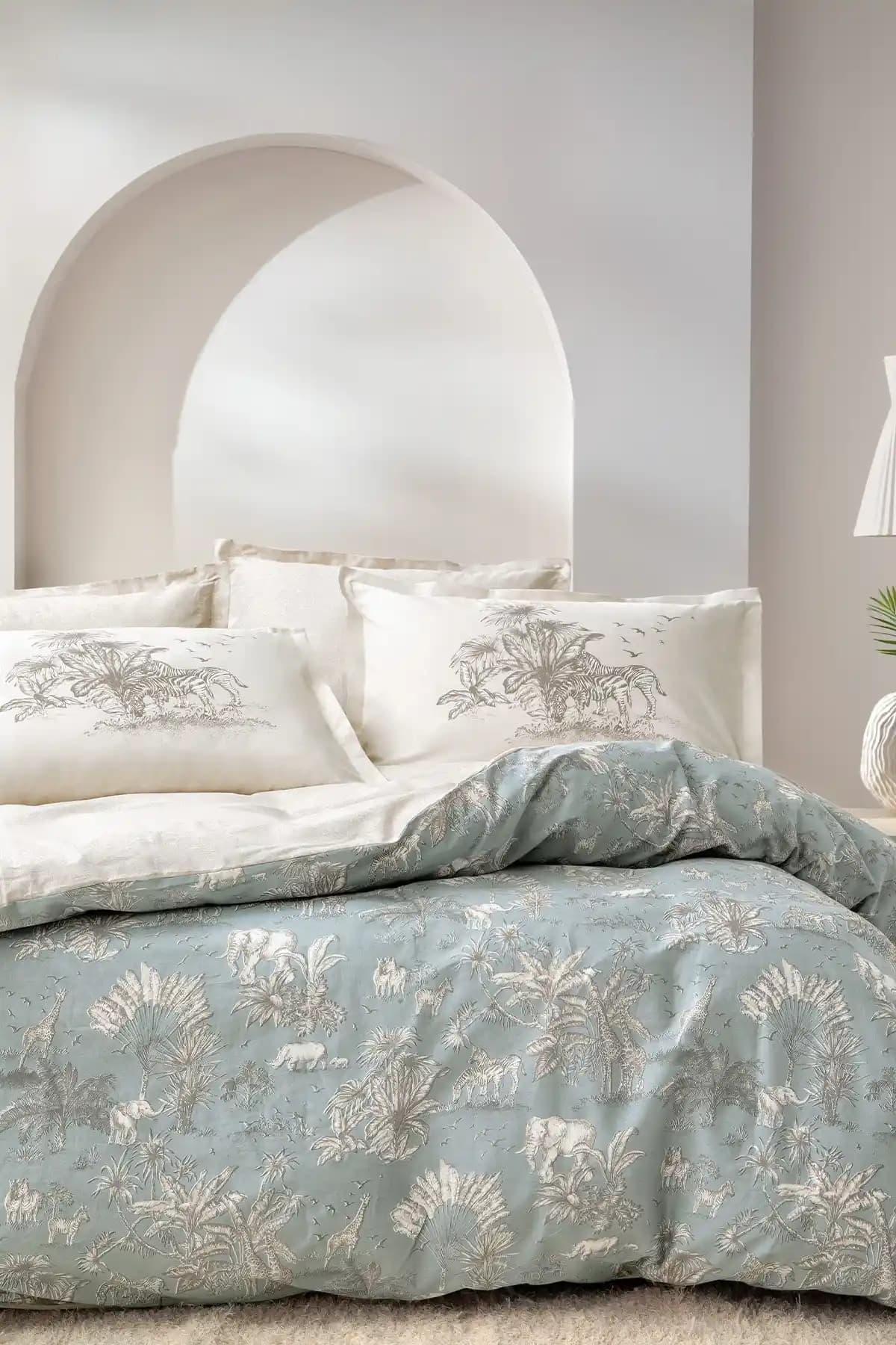 Yataş Aster Çift Kişilik Ranforce Nevresim Takımı Adaçayı Renkli ve Dayanıklı Tasarım