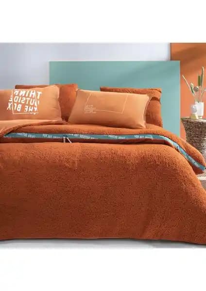 Yataş Bedding CoverMe Box Tek Kişilik Battaniye ve Nevresim Takımı Kiremit Rengi