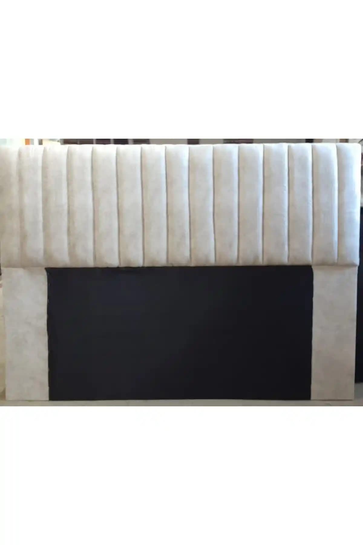 YUSE MOBİLYA 160x100 cm Krem Çizgili MDF Yatak Başlığı Modern ve Dayanıklı Tasarım